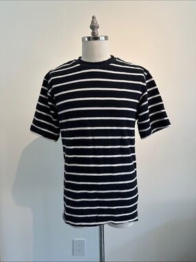 Primark Black and White Horizontal Stripe Short-Sleeve Shirt